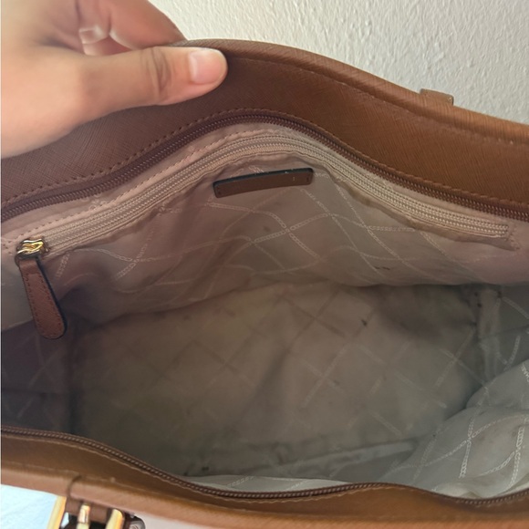 Michael Kors Chocolate Brown Leather Tote with MK Charm - Picture 14 of 14